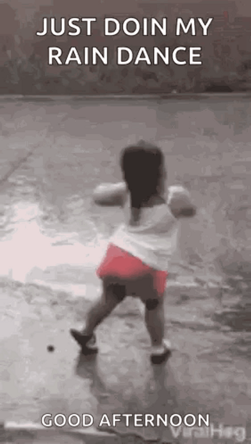 Funny Dancing Little Girl Rain Dance GIF
