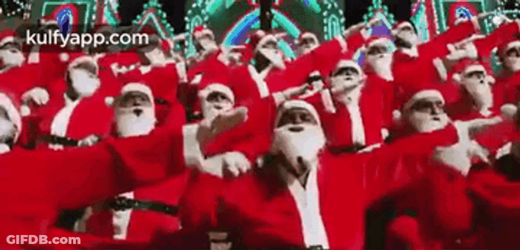 Funny Dancing Santa Claus Team GIF
