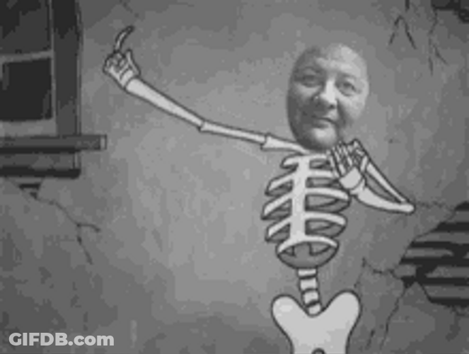 Funny Dancing Skeleton Random Face GIF