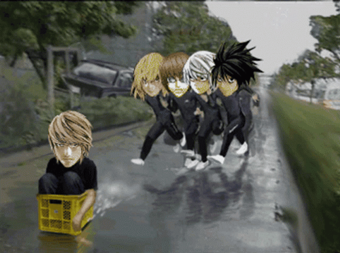 Funny Death Note Anime Running GIF