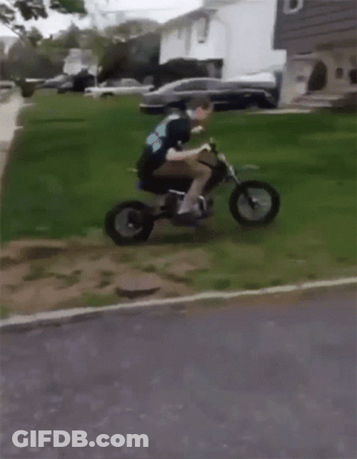 Funny Dirt Bike Door Crash Fail GIF
