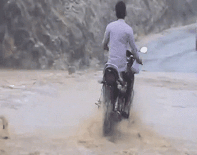 Funny Dirt Bike Fails Falling In River GIF