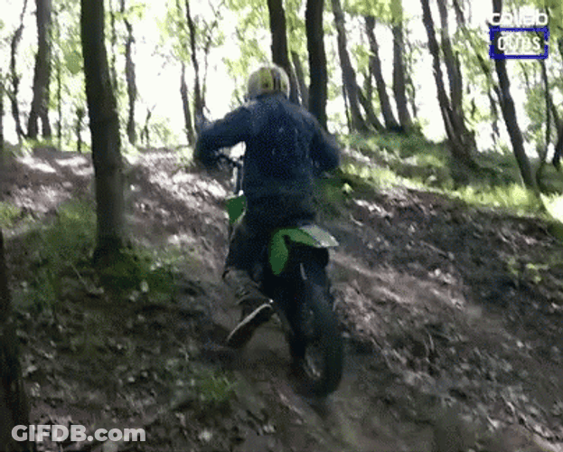 Funny Dirt Bike Fails Falling In Trail GIF