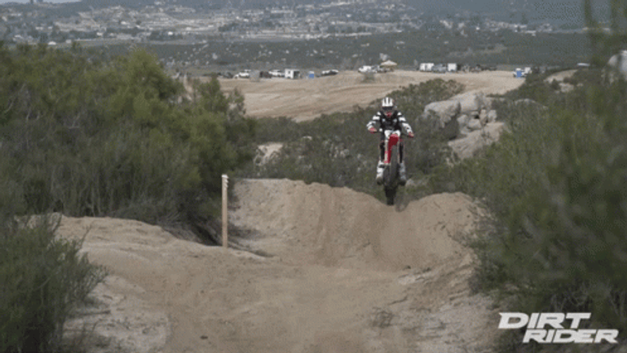 Funny Dirt Bike High Ramp Jump Fail GIF