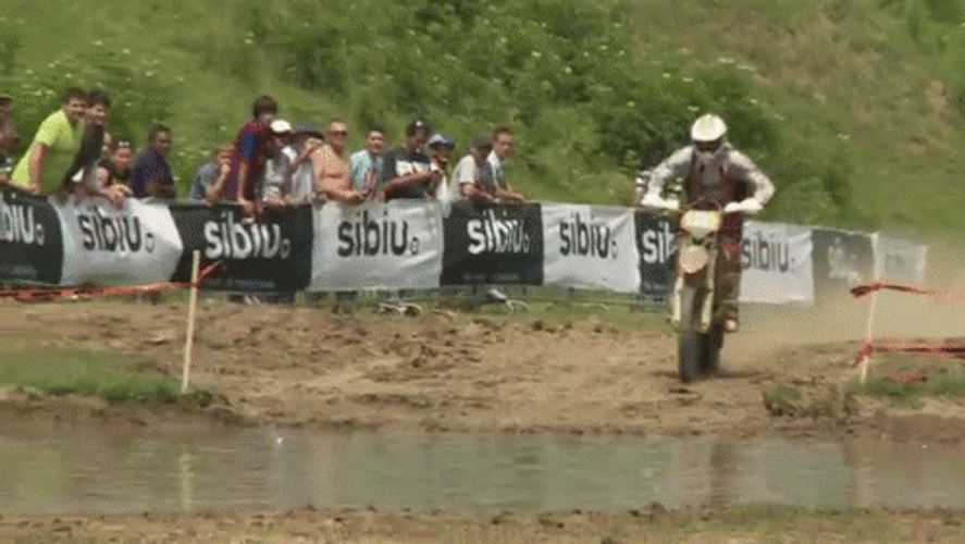 Funny Dirt Bike Puddle Pass Fail GIF