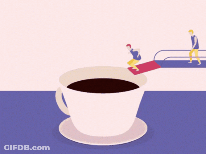 Funny Diver Jumping On Coffee GIF