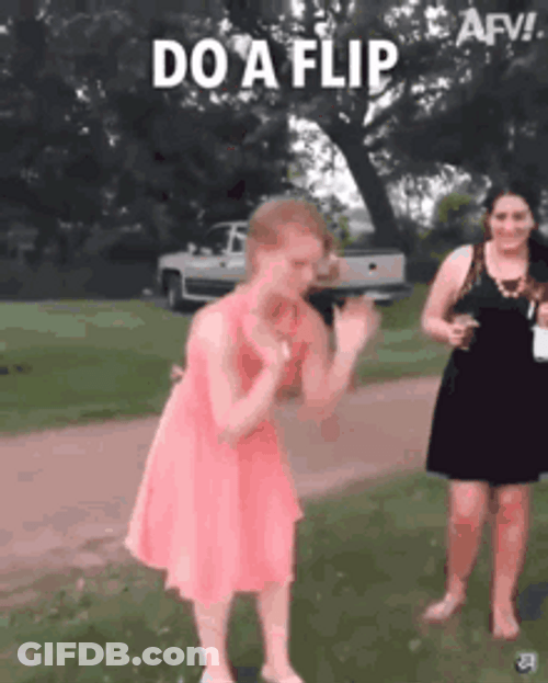 Funny Do A Flip Challenge Failure GIF