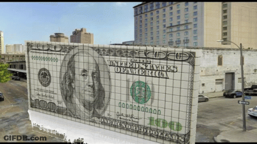 Funny Dog Burns Dollar Bill Building GIF