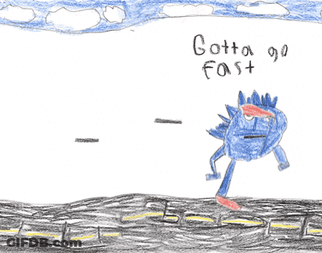 Funny Drawing Of Sonic Running GIF