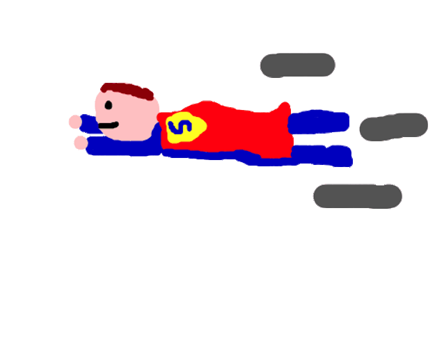 Funny Drawing Of Superman Flying GIF