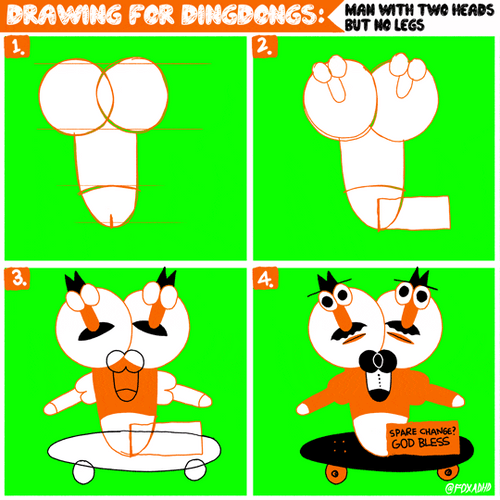 Funny Drawing Steps Without Legs Spare Change GIF