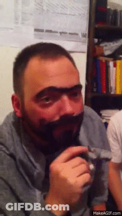 Funny Drunk Guy Comical Eyebrows GIF
