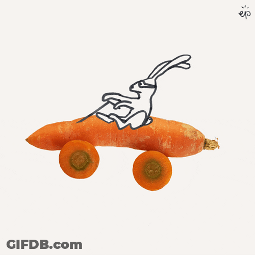 Funny Easter Bunny Carrot Ride GIF