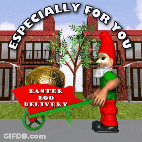 Funny Easter Egg Delivery By Dwarf GIF