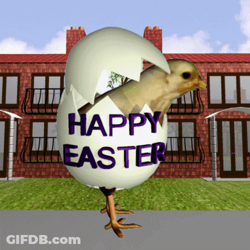 Funny Easter Massive Chick Running Away GIF