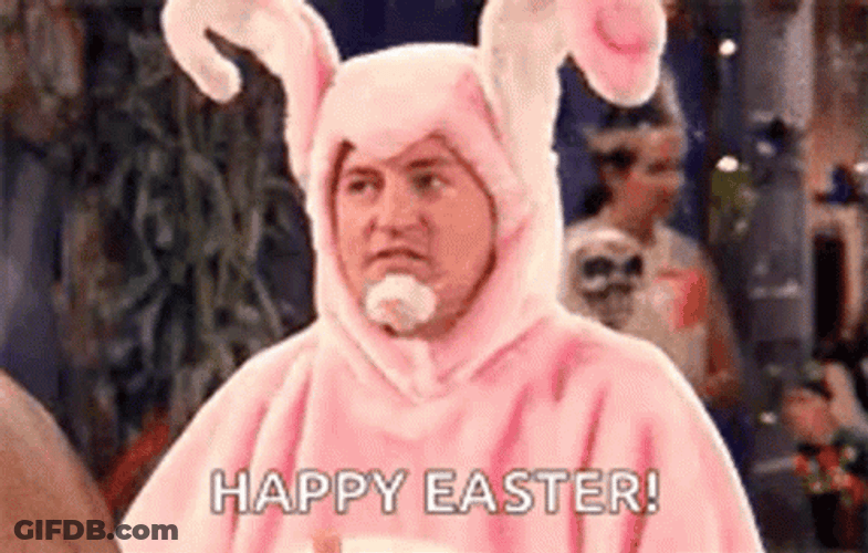Funny Easter Mathew Perry Bunny Costume GIF