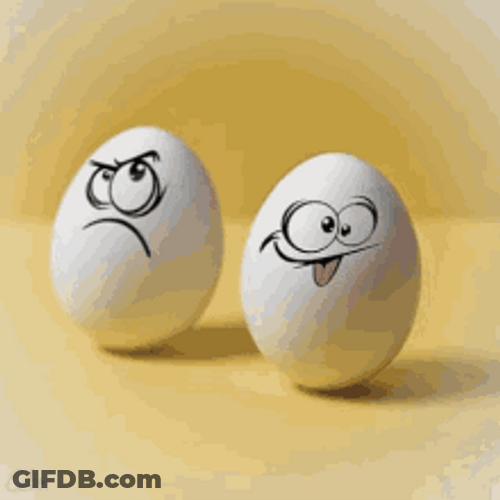 Funny Egg With Angry Egg GIF