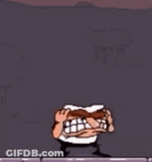Funny Face Cartoon Character Open Mouth Huge Teeth GIF