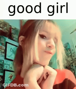 Funny Face Girl Hands On Chin Good Girl GIF