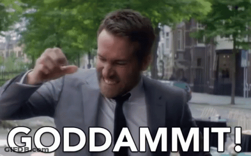 Funny Face Man In Suit Saying Goddammit GIF