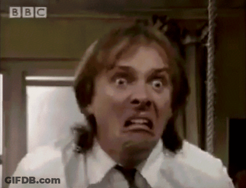 Funny Face Man White Shirt Tie BBC Logo GIF