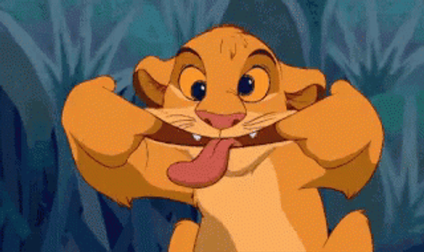 Funny Face Simba GIF