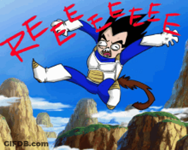 Funny Falling Vegeta Reeee GIF