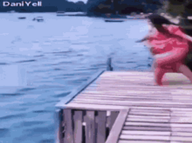 Funny Fat Girl Causing Tsunami GIF