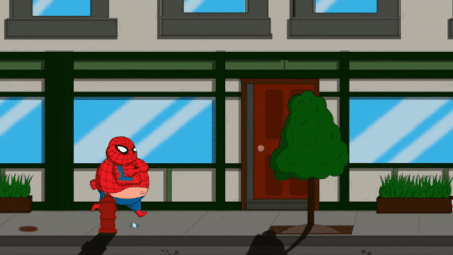 Funny Fat Spiderman GIF