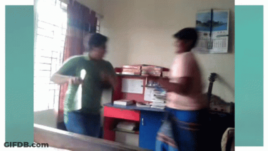 Funny Fight Chubby Kids Clashing GIF