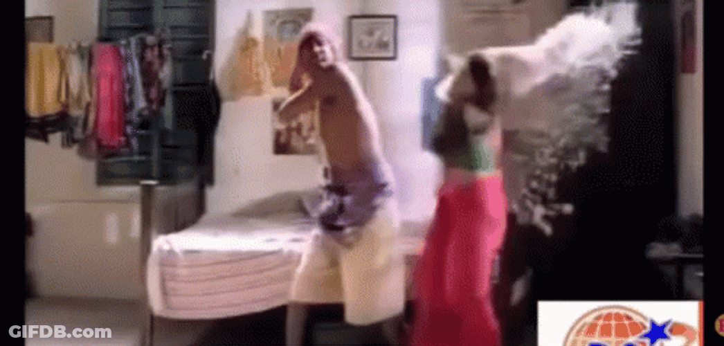 Funny Fight Indian Flour Sack Attack GIF