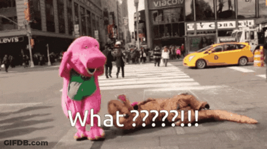 Funny Fight Mascots Rumble On Street GIF