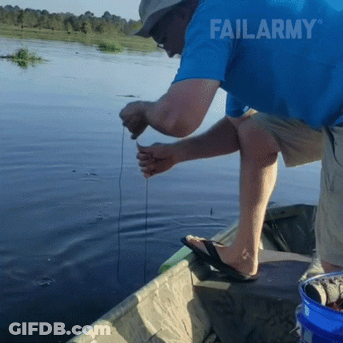 Funny Fishing Crocodile GIF