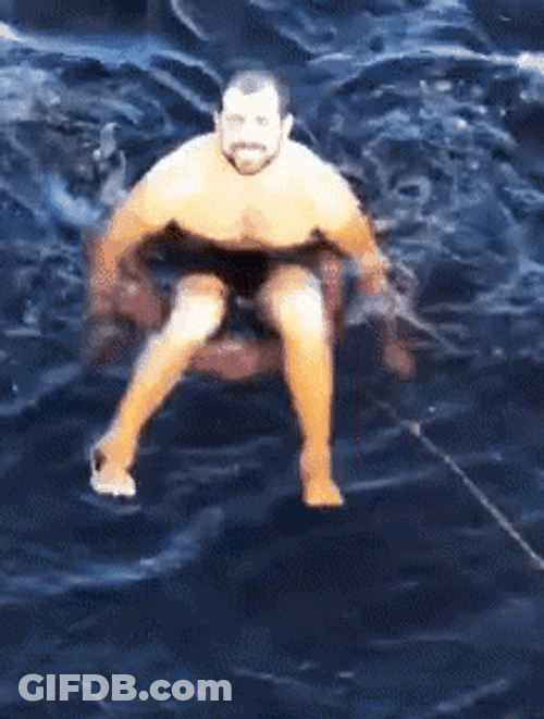 Funny Floating Man Floatie Exhibition GIF