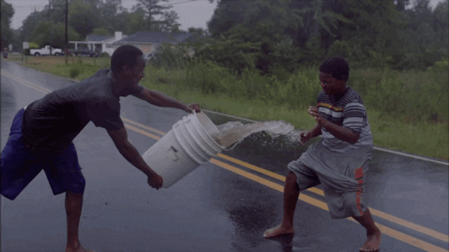 Funny Friends Bucket Water Splash GIF