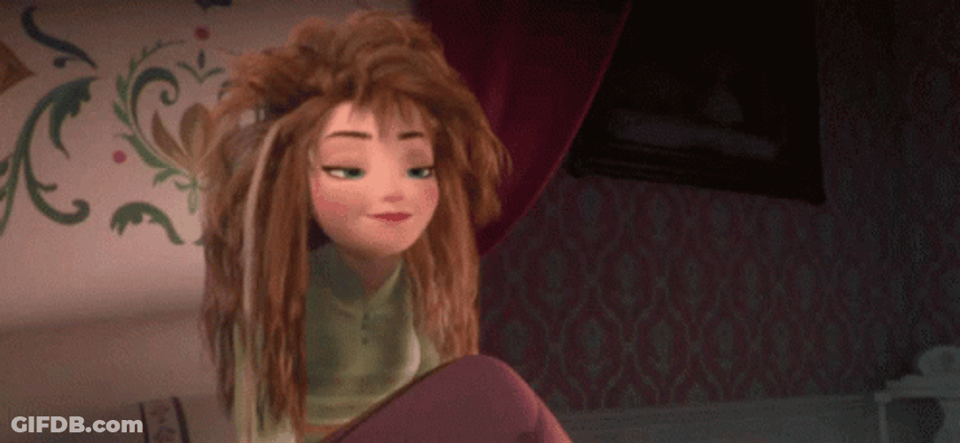 Funny Frozen Anna Hair Blown Away GIF