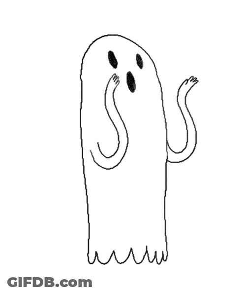 Funny Ghost Body Wave Illustration GIF