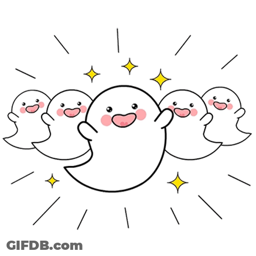 Funny Ghost Happy Stars GIF