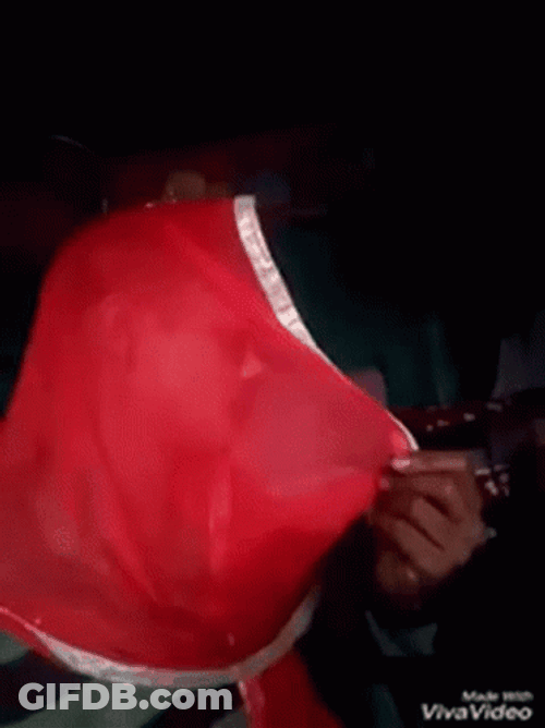 Funny Ghost In Red Veil GIF