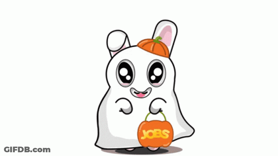 Funny Ghost Looking For Jobs Animation GIF