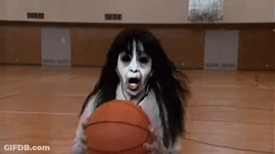 Funny Ghost Playing Basketball GIF