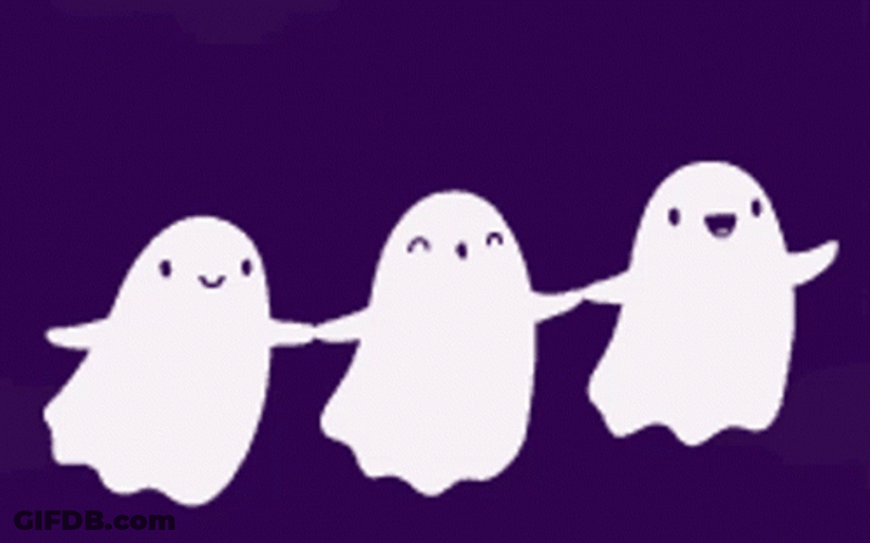 Funny Ghost Trio Floating Around GIF