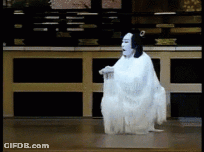 Funny Ghost Walking Sitting Down GIF