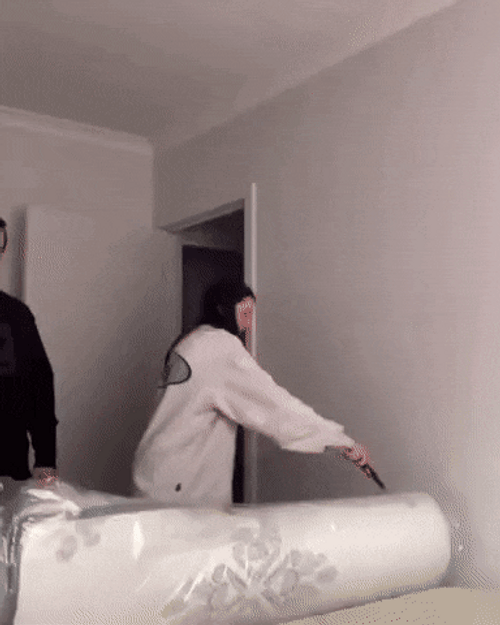 Funny Girl Opening Bed Mattress Fail GIF