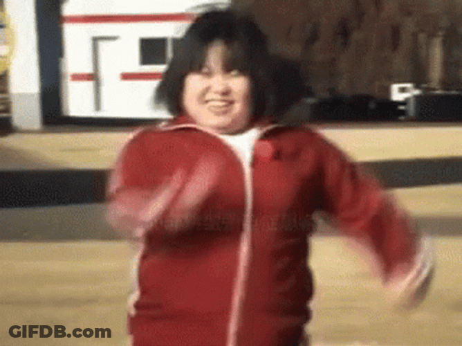 Funny Girl Power Walking Fail GIF