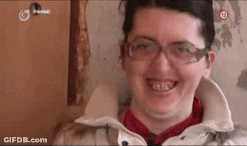 Funny Girl Showing Her British Teeth GIF