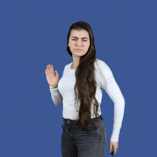 Funny Girl Stop Hand Gesture GIF