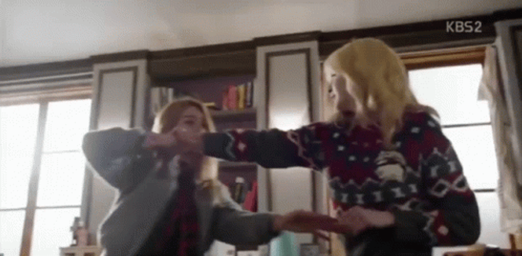 Funny Girls Fake Fighting GIF