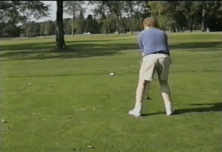 Funny Golf Shot Falling Fail GIF