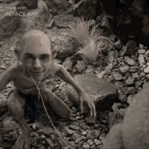 Funny Gollum Face App GIF